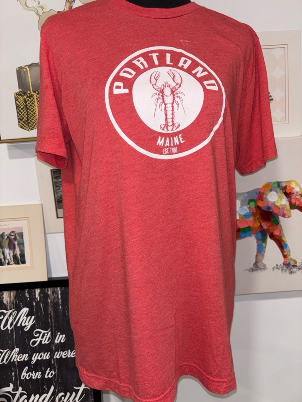 Bella Canvas Red Portland Maine Lobster Tee